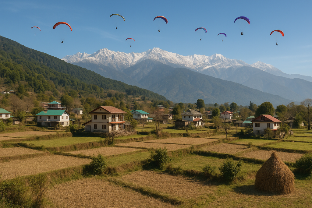 Bir Billing paragliding capital Himachal Pradesh village scene - image 1